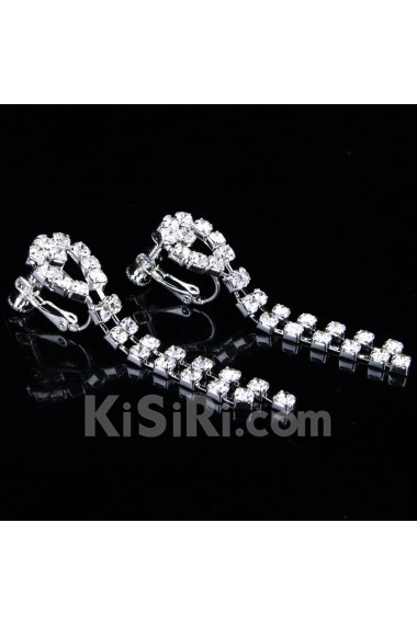 Shining Alloy with Rhinestones Wedding Jewelry Set, Including Earrings and Necklace