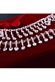 Gorgeous Alloy with Rhinestones Wedding Jewelry Set with Earrings and Necklace