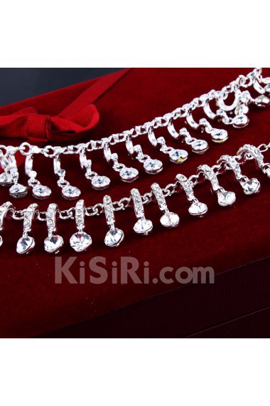 Gorgeous Alloy with Rhinestones Wedding Jewelry Set with Earrings and Necklace