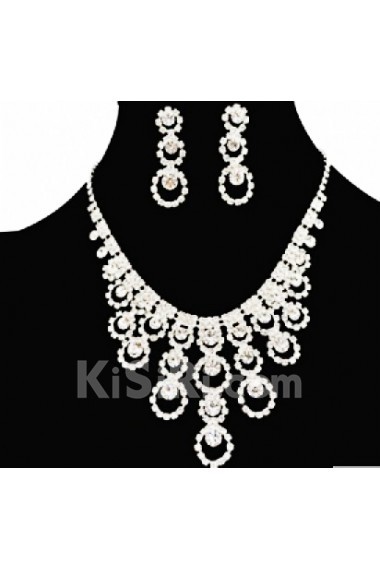 Wedding Jewelry Set - Fashion Alloy with Rhinestones Necklace and Earrings 