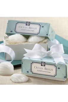 Ocean Breeze Seashell Scented Soap Favor (Set of 2)