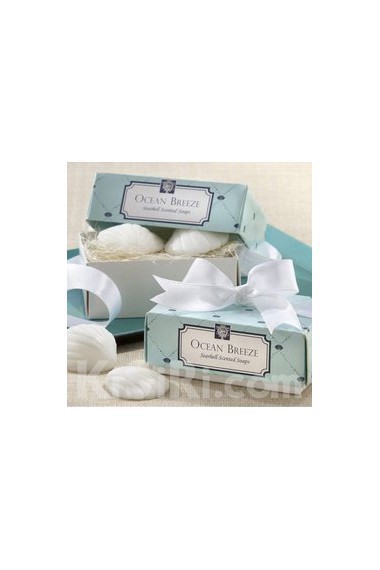 Ocean Breeze Seashell Scented Soap Favor (Set of 2)