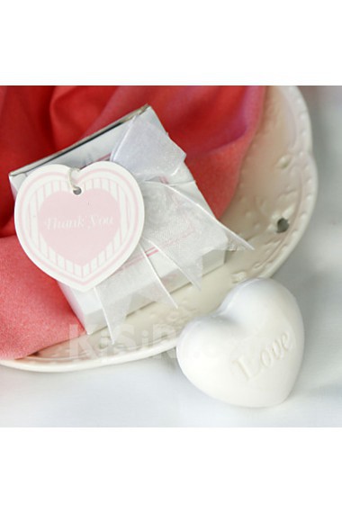 White Heart Soap Wedding Favor