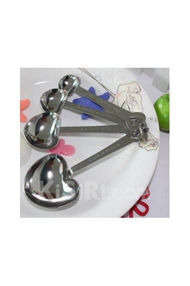 "Love Beyond Measure" Sweetheart Shaped Measuring Spoons Wedding Favor