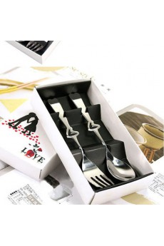 Stainless Steel Spoon And Fork Set Wedding Favor