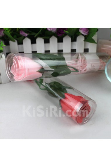 Stemmed Rose Petal Soap Wedding Favor