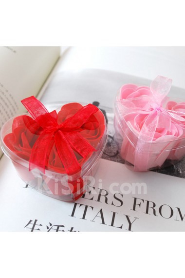 3 Pieces Rose Soap Petals In Heart Shaped Box