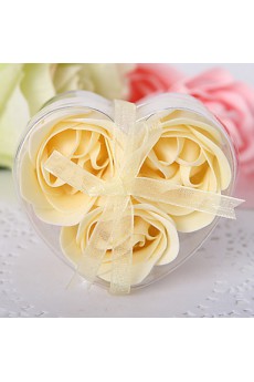 3 Pieces Rose Soap Petals In Heart Shaped Box