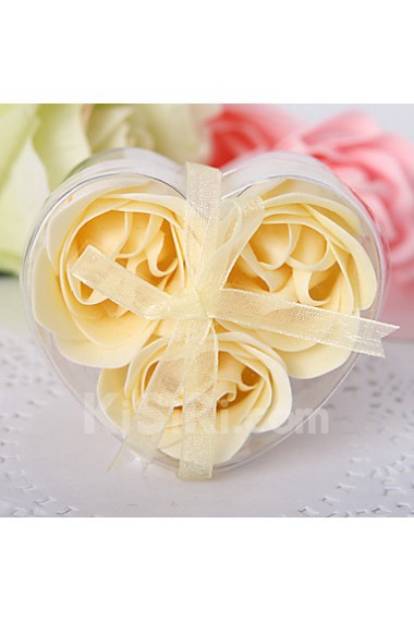 3 Pieces Rose Soap Petals In Heart Shaped Box