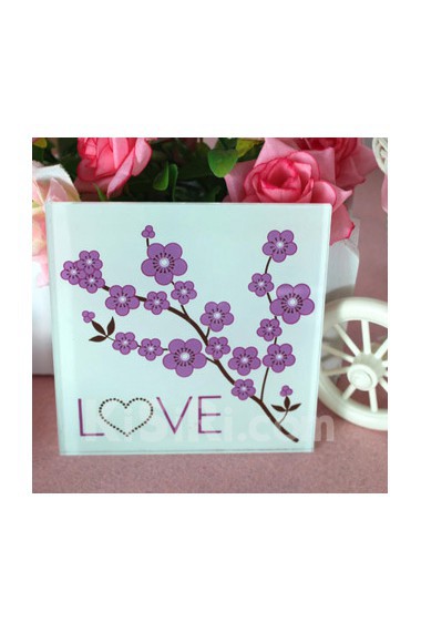 Cherry Blossom Love Glass Coasters (set of 2)