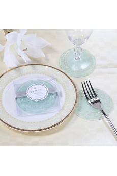 Exquisite Lace And Frosted Glass Coasters (Set of 2)