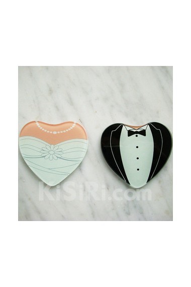 Heart Shaped Gown & Tuxedo Coasters (Set of 2)