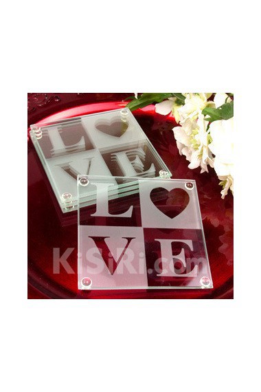 Love Glass Coasters (Set of 2)