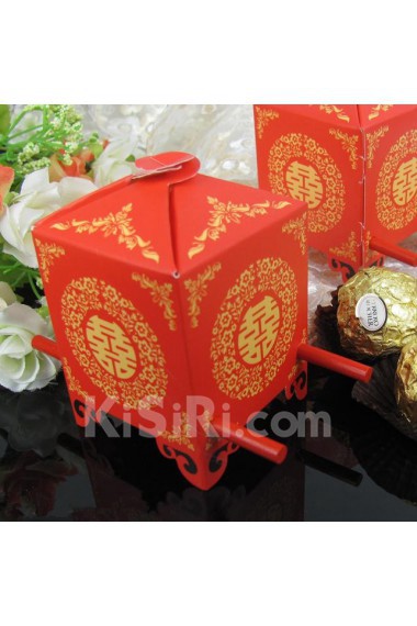 Asian Style Red Sedan Chair Favor Box (Set of 12)