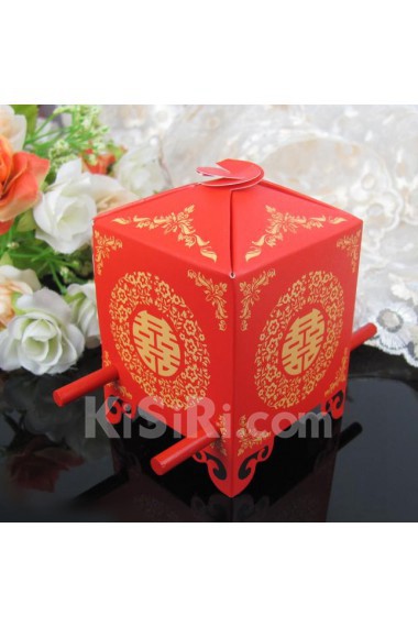 Asian Style Red Sedan Chair Favor Box (Set of 12)