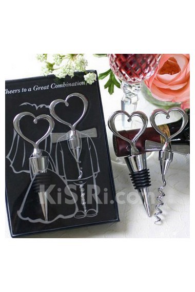 2 Pieces Deluxe Chrome Bottle Stopper Set 