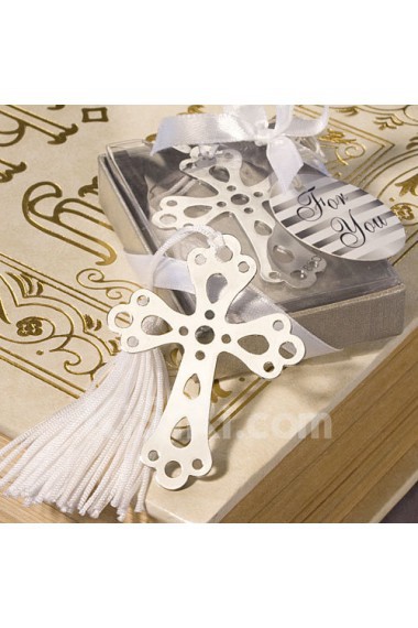 Silver Cross With Tassel Bookmark Favor