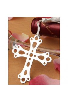 Silver Cross With Tassel Bookmark Favor