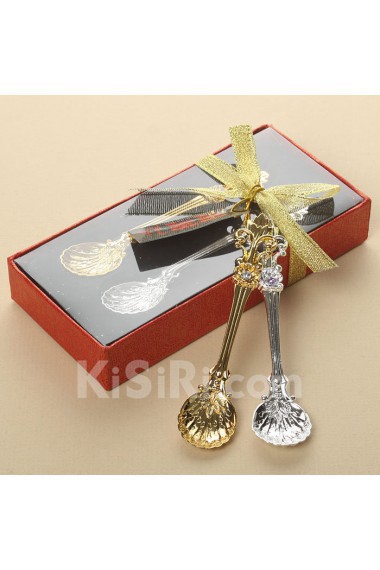 Elegant Silver and Gold Couple Coffee spoon (Set of 2)