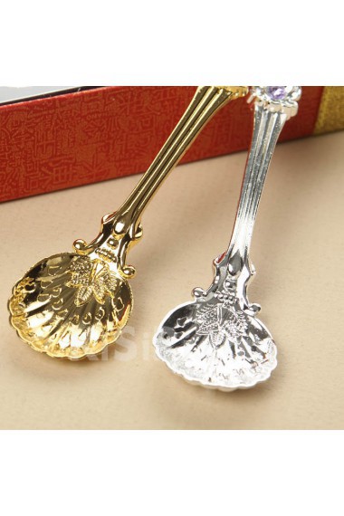 Elegant Silver and Gold Couple Coffee spoon (Set of 2)