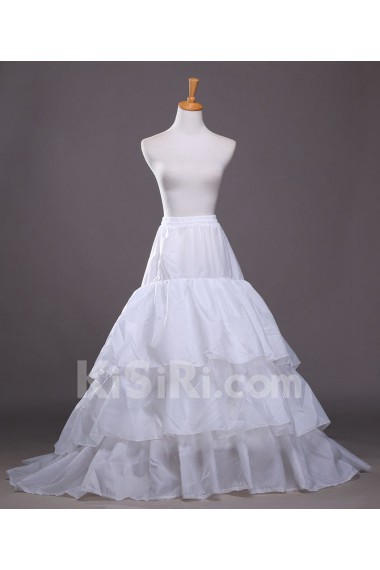 A-Line 3 Tier Chapel Train Underskirt Wedding Petticoat For Brides