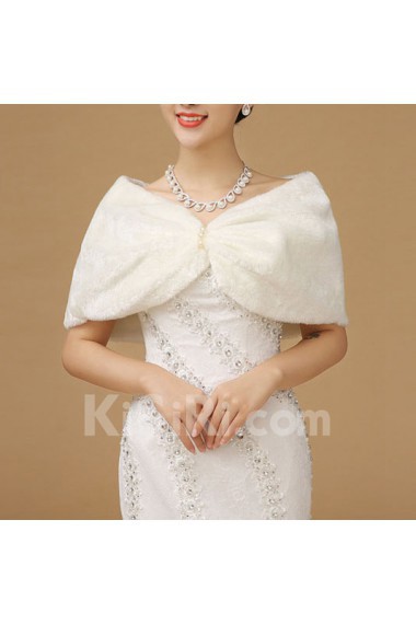 Elegant Half-Sleeve Faux Pear Fur Wedding Wrap