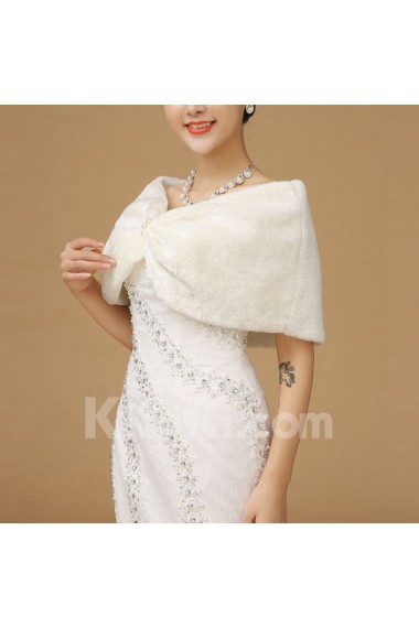 Elegant Half-Sleeve Faux Pear Fur Wedding Wrap