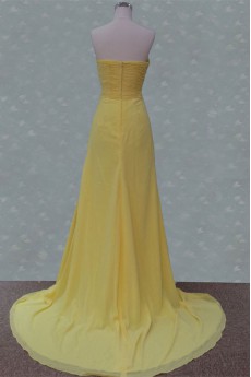 Chiffon Strapless Column Dress with Beading