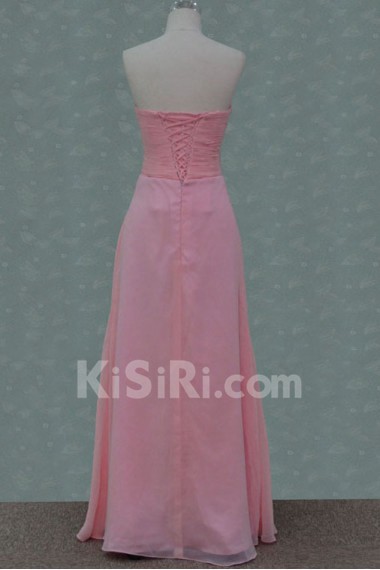 Chiffon Strapless Column Dress with Beading