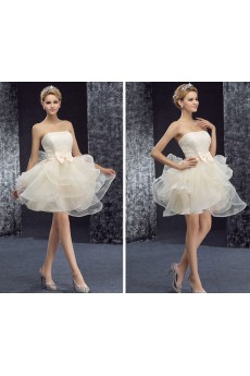 Lace, Tulle Strapless Mini/Short Sleeveless Ball Gown Dress with Bow