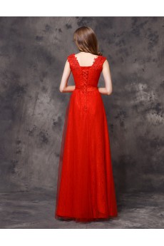 Lace V-neck Floor Length Cap Sleeve Sheath Dress with Sequins