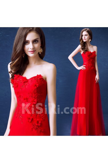 Lace, Chiffon, Tulle Sweetheart Floor Length Sleeveless Sheath Dress with Sequins, Rhinestone