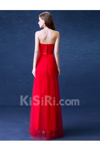 Lace, Chiffon, Tulle Sweetheart Floor Length Sleeveless Sheath Dress with Sequins, Rhinestone