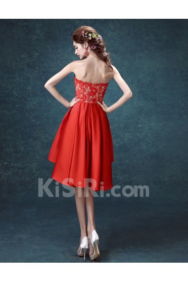 Lace, Chiffon Sweetheart Mini/Short Sleeveless Sheath Dress with Embroidered