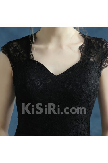 Lace, Chiffon, Tulle V-neck Floor Length Cap Sleeve A-line Dress with Embroidered