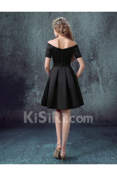 Chiffon Off-the-Shoulder Mini/Short Short Sleeve A-line Dress