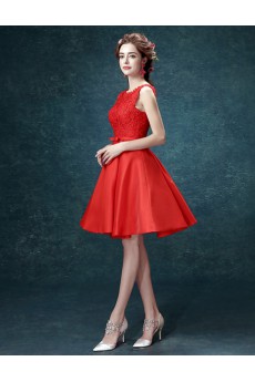 Lace, Chiffon Jewel Mini/Short Sleeveless Ball Gown Dress with Embroidered, Bow