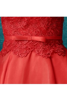 Lace, Chiffon Jewel Mini/Short Sleeveless Ball Gown Dress with Embroidered, Bow