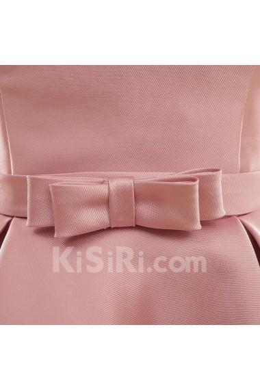 Satin Strapless Mini/Short Sleeveless Ball Gown Dress with Bow