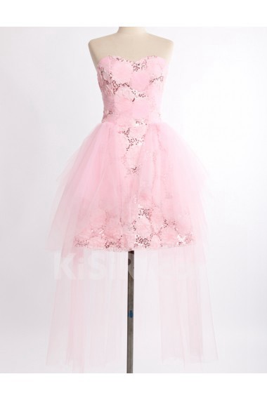 Chiffon Sweetheart Mini/Short Sleeveless Ball Gown Dress with Sequins