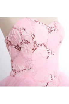 Chiffon Sweetheart Mini/Short Sleeveless Ball Gown Dress with Sequins