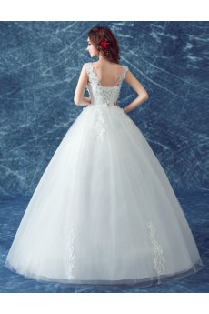 Lace, Organza Scoop Floor Length Sleeveless Ball Gown Dress with Sequins