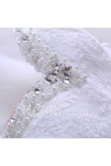 Lace, Organza Sweetheart Floor Length Sleeveless Ball Gown Dress with Rhinestone