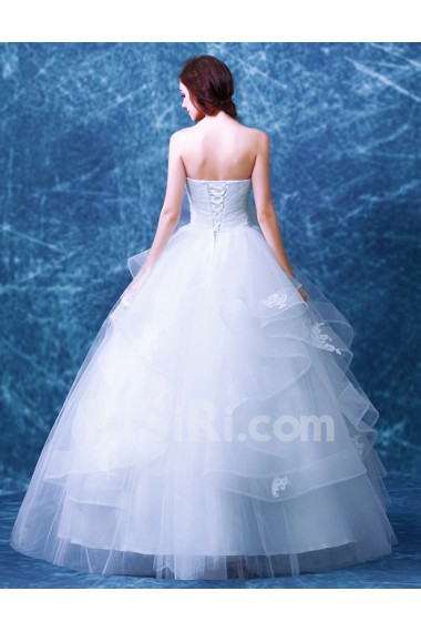 Tulle Sweetheart Floor Length Sleeveless Ball Gown Dress with Bow