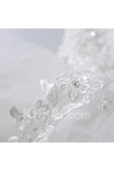 Lace, Organza Jewel Floor Length Sleeveless Ball Gown Dress with Embroidered