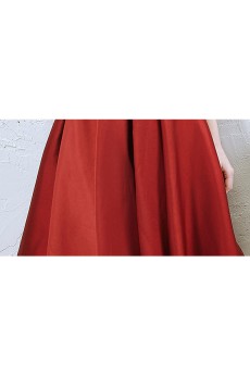 Satin Square Knee-Length Sleeveless A-line Dress with Bow