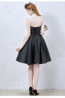 Satin Sweetheart Knee-Length Sleeveless Ball Gown Dress with Bow