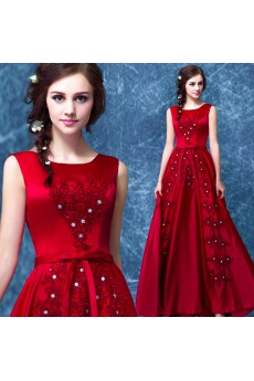 Chiffon Scoop Floor Length Sleeveless Sheath Dress with Rhinestone, Beads