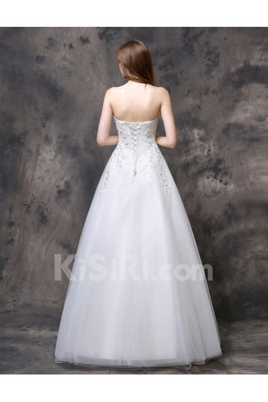 Organza, Lace Sweetheart Floor Length Sleeveless A-line Dress with Sequins, Rhinestone