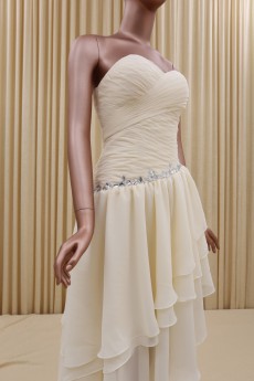 Tulle, Satin Sweetheart Knee-Length Sleeveless A-line Dress with Rhinestone